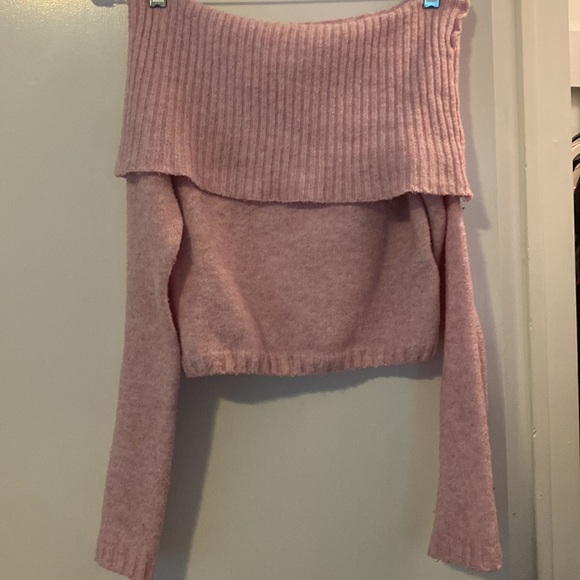 SILENCE + NOISE URBAN OUTFITTERS PINK SHOULDERLESS SWEATER - Picture 2 of 8